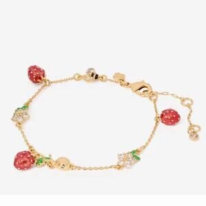 Kate Spade Strawberry Fields Charm Bracelet Designer Jewelry NWT